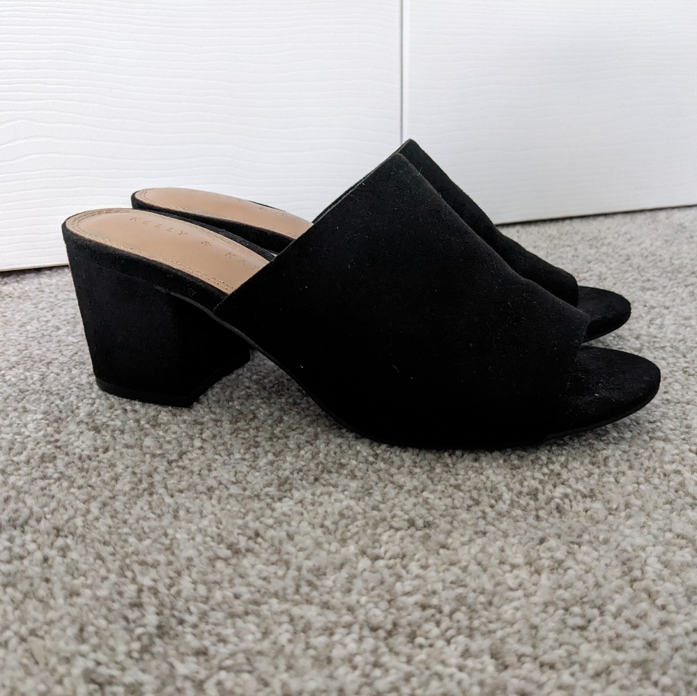 Kelly & Katie Borea Black Faux Suede Sandals